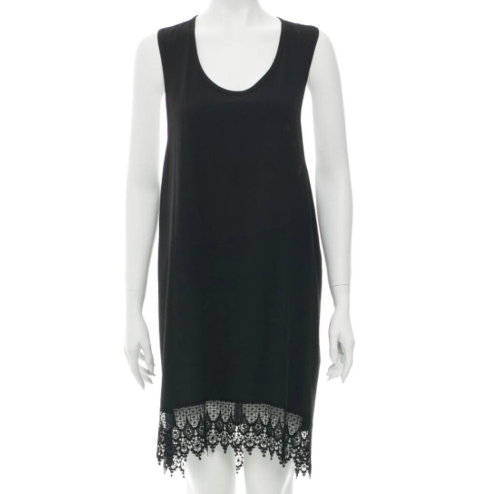 For Love & Lemons Scoop Neck Knee-Length Dress w/ Lace Trim Embellishment